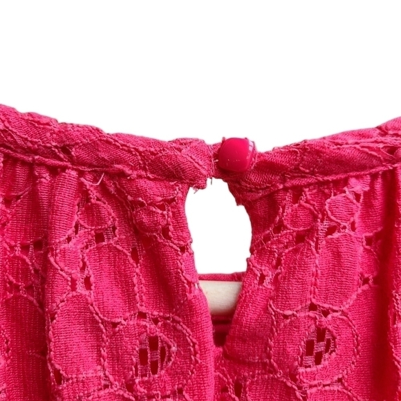 KC Parker Pink Eyelet Lace Teired Dress, Size 12 - Picture 8 of 10